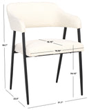 Safavieh Naoko Dining Chair White / Black 21.7" x 22" x 30.7"