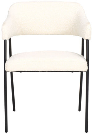 Safavieh Naoko Dining Chair White / Black 21.7" x 22" x 30.7"