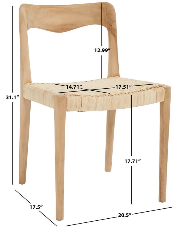 Safavieh Sezia Wicker Dining Chair XII23 Natural Wood DCH1204A