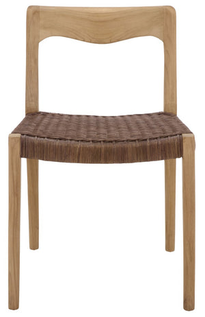 Safavieh Sezja Wicker Dining Chair with Victorian Scrollwork and Warm Honey Toned Woven Seat Natural / Honey DCH1204B