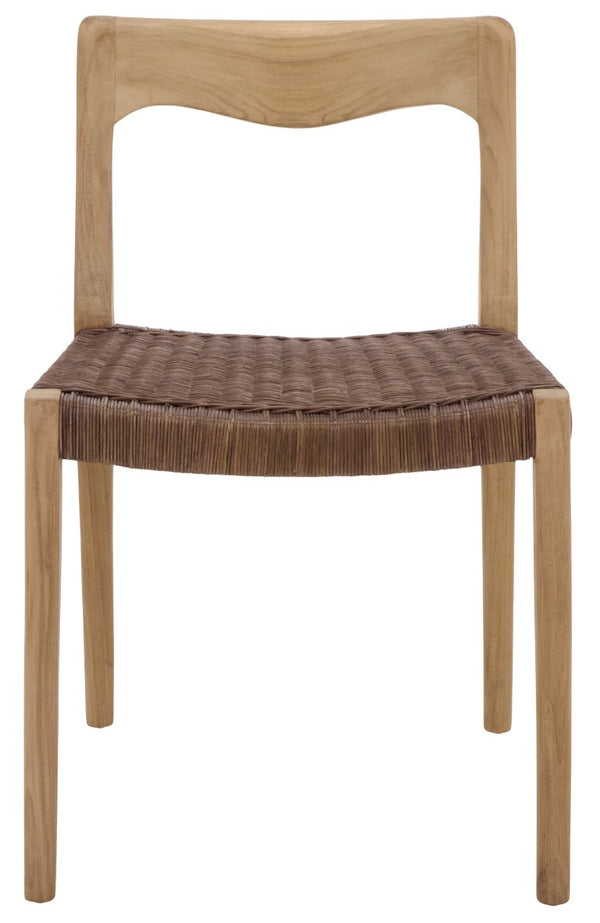 Safavieh Sezja Wicker Dining Chair with Victorian Scrollwork and Warm Honey Toned Woven Seat Natural / Honey DCH1204B