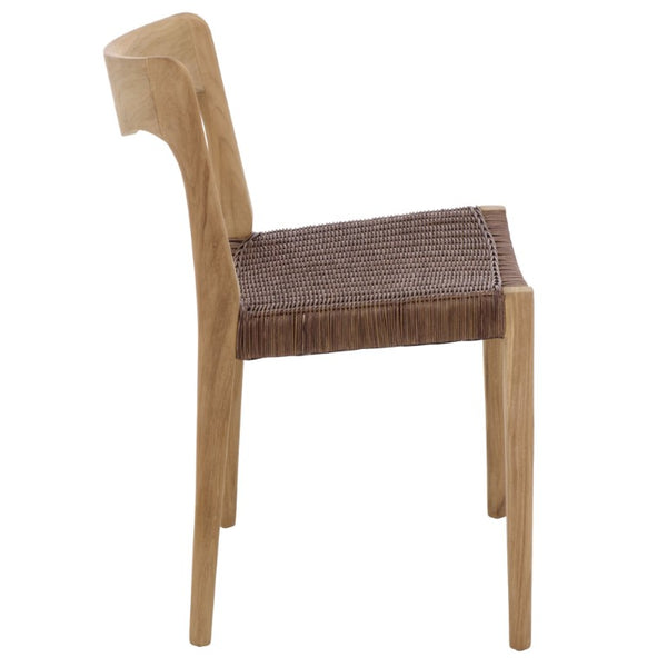 Safavieh Sezja Wicker Dining Chair with Victorian Scrollwork and Warm Honey Toned Woven Seat Natural / Honey DCH1204B