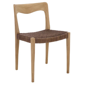 Safavieh Sezja Wicker Dining Chair with Victorian Scrollwork and Warm Honey Toned Woven Seat Natural / Honey DCH1204B