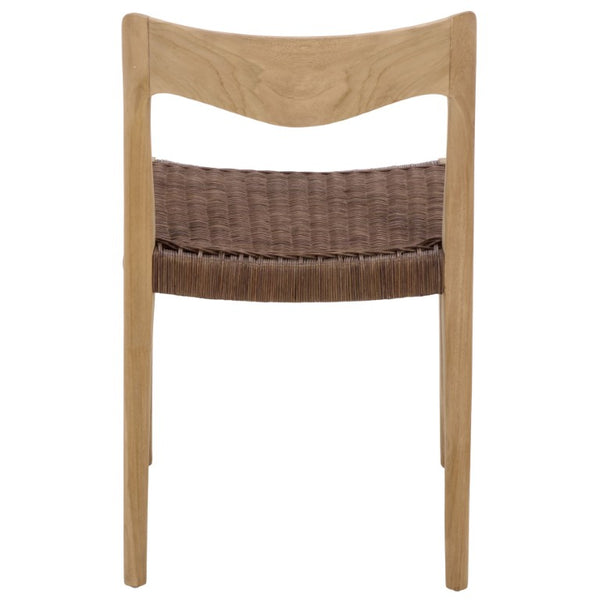 Safavieh Sezja Wicker Dining Chair with Victorian Scrollwork and Warm Honey Toned Woven Seat Natural / Honey DCH1204B