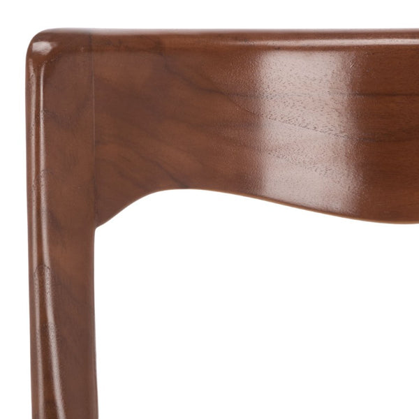 Safavieh Sezja Wicker Dining Chair with Victorian Scrollwork and Warm Honey Toned Woven Seat Walnut / Natural DCH1204C