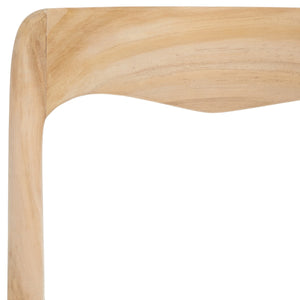 Safavieh Sezia Leather Dining Chair XII23 Off White / Natural Wood DCH1205A