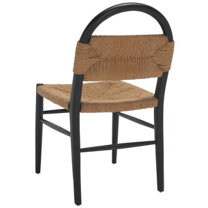 Safavieh Ottilie Dining Chair - Coastal Charm Meets Contemporary Style For Elegant Dining Experiences Black / Natural DCH1206A