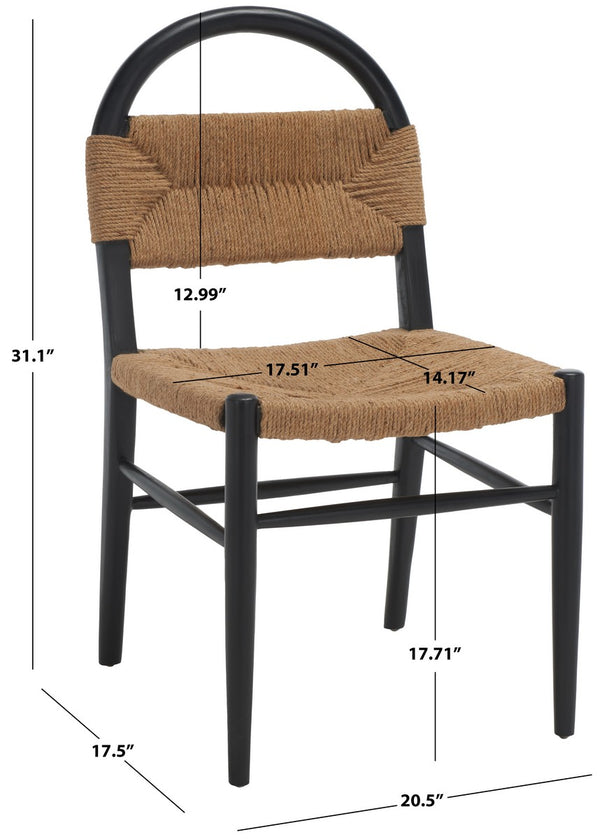 Safavieh Ottilie Dining Chair XII23 Black / Natural Wood DCH1206A
