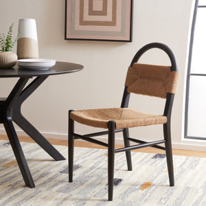 Safavieh Ottilie Dining Chair XII23 Black / Natural Wood DCH1206A