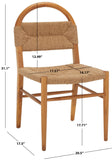Safavieh Ottilie Dining Chair XII23 Brown/Natural Wood DCH1206B