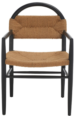 Safavieh Farley Dining Chair XII23 Black Sungkai / Natural Jute Rope Wood DCH1207A