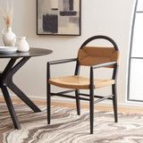 Safavieh Farley Dining Chair XII23 Black Sungkai / Natural Jute Rope Wood DCH1207A