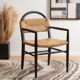 Safavieh Farley Dining Chair XII23 Black Sungkai / Natural Jute Rope Wood DCH1207A