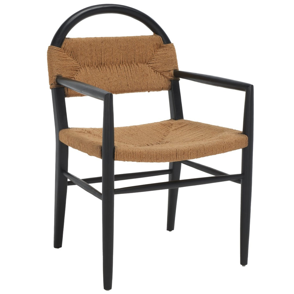Safavieh Farley Dining Chair - Coastal Charm With Modern Elegance, Ergonomic Support & Sleek Design For Any Space Black Sungkai / Natural Jute Rope DCH1207A