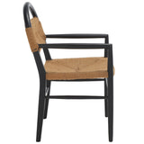 Safavieh Farley Dining Chair XII23 Black Sungkai / Natural Jute Rope Wood DCH1207A