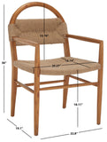 Safavieh Farley Dining Chair XII23 Brown Sungkai / Natural Jute Rope Wood DCH1207B