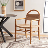 Safavieh Farley Dining Chair XII23 Brown Sungkai / Natural Jute Rope Wood DCH1207B