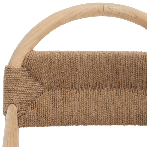 Safavieh Farley Dining Chair - Coastal Charm With Modern Elegance, Ergonomic Support & Sleek Design For Any Space Natural Sungkai / Natural Jute Rope DCH1207C