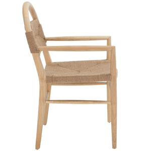 Safavieh Farley Dining Chair - Coastal Charm With Modern Elegance, Ergonomic Support & Sleek Design For Any Space Natural Sungkai / Natural Jute Rope DCH1207C