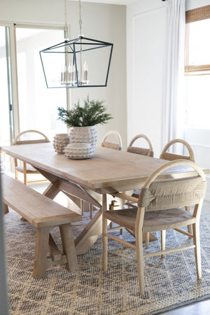 Safavieh Farley Dining Chair - Coastal Charm With Modern Elegance, Ergonomic Support & Sleek Design For Any Space Natural Sungkai / Natural Jute Rope DCH1207C