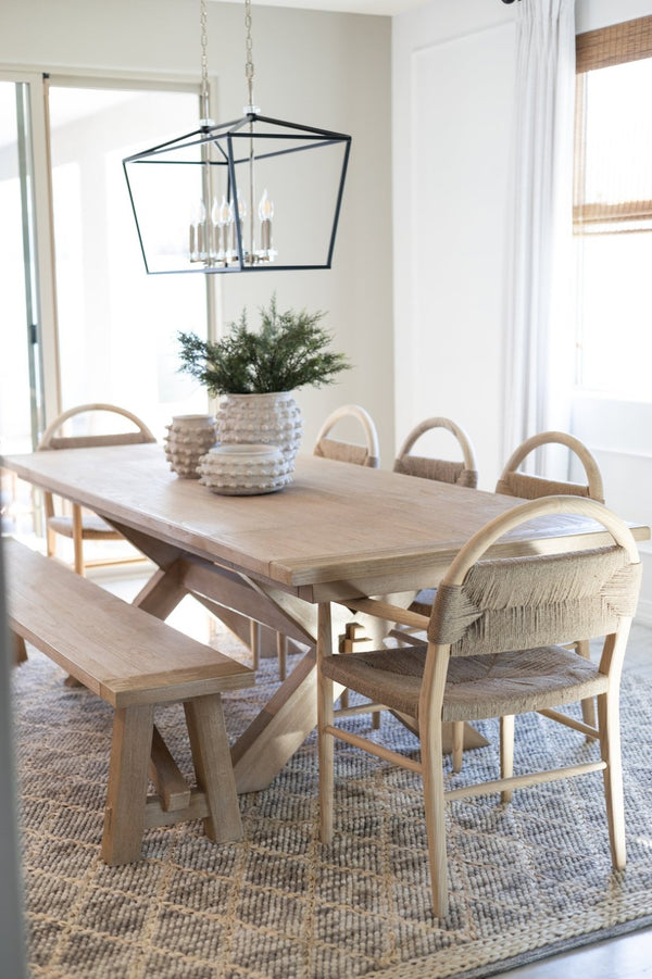 Safavieh Farley Dining Chair - Coastal Charm With Modern Elegance, Ergonomic Support & Sleek Design For Any Space Natural Sungkai / Natural Jute Rope DCH1207C