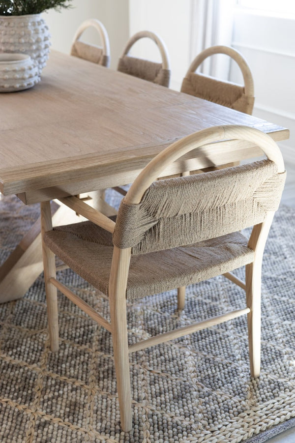Safavieh Farley Dining Chair - Coastal Charm With Modern Elegance, Ergonomic Support & Sleek Design For Any Space Natural Sungkai / Natural Jute Rope DCH1207C