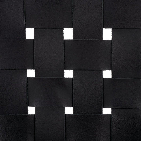 Safavieh Sorrento Dining Chair - Modern Teak Frame With Woven Leather Bands For Stylish Coastal Dining Spaces Black / Black DCH1208B