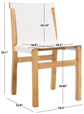 Safavieh Arian Dining Chair White / Natural 18.5" x 22.8" x 34.1"