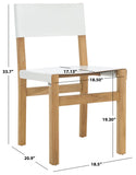 Safavieh Romee Dining Chair White / Natural 18.5" x 20.9" x 33.7"