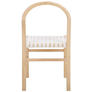 Safavieh Kinzee Dining Chair White / Natural 19.5" x 21.3" x 35.8"