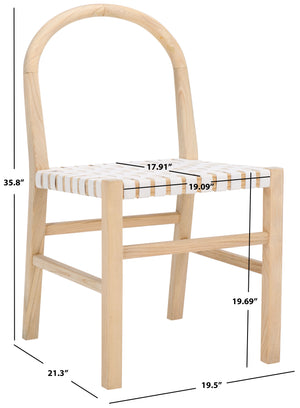 Safavieh Kinzee Dining Chair White / Natural 19.5" x 21.3" x 35.8"