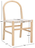 Safavieh Kinzee Dining Chair White / Natural 19.5" x 21.3" x 35.8"