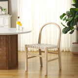 Safavieh Kinzee Dining Chair White / Natural 19.5" x 21.3" x 35.8"