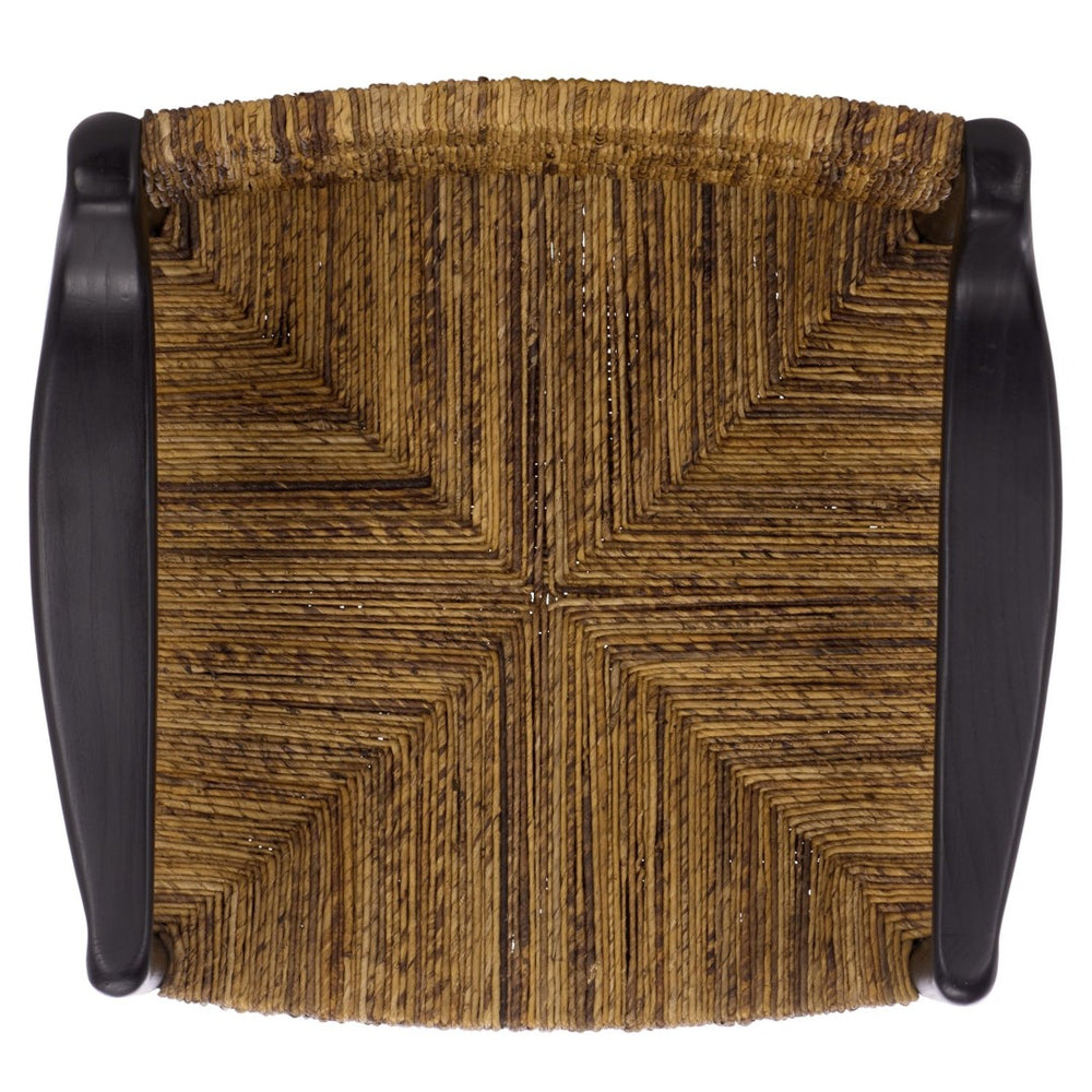 Safavieh Aksel Arm Dining Chair - Natural Banana Leaf Weaving & Sleek Black Wood Frame For Modern Comfort DCH1214A