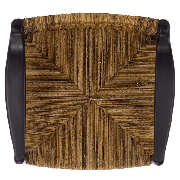 Safavieh Aksel Arm Dining Chair - Natural Banana Leaf Weaving & Sleek Black Wood Frame For Modern Comfort DCH1214A