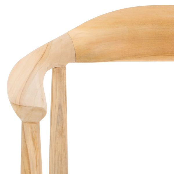 Safavieh BANDELIER Stacking Dining Chair - Modern Sculptural Design with Premium Leather and Wood Durability White / Natural DCH1216A-SET2