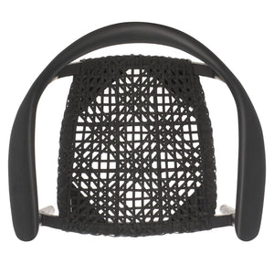 Safavieh BANDELIER Stacking Dining Chair - Modern Sculptural Design with Premium Leather and Wood Durability Black / Black DCH1216B-SET2