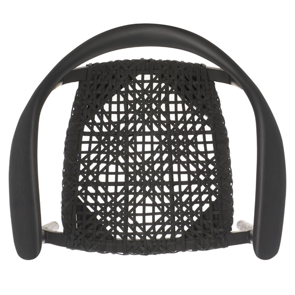 Safavieh BANDELIER Stacking Dining Chair - Modern Sculptural Design with Premium Leather and Wood Durability Black / Black DCH1216B-SET2