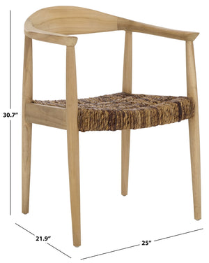 Safavieh Bandelier Banana Weaved Dining Chair - Unfinished Natural Teak, Rustic Elegance For Your Home Natural ,Natural Abacca,Wood Dch1217a