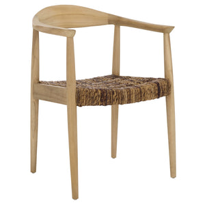 Safavieh Bandelier Banana Weaved Dining Chair - Unfinished Natural Teak, Rustic Elegance For Your Home Natural ,Natural Abacca,Wood Dch1217a