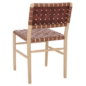 Kaiber Dining Chair With Genuine Leather Seat And Solid Wood Frame — Ergonomic, Durable, Stylish