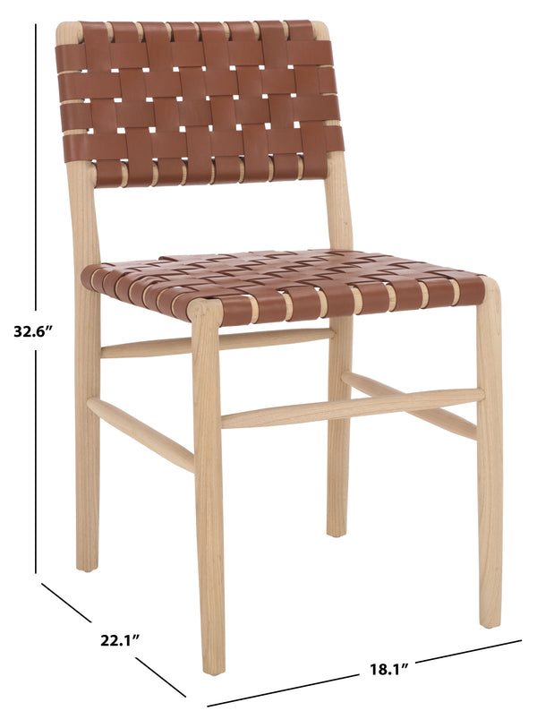 Kaiber Dining Chair With Genuine Leather Seat And Solid Wood Frame — Ergonomic, Durable, Stylish