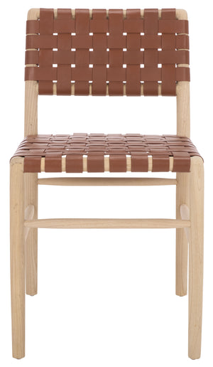 Kaiber Dining Chair With Genuine Leather Seat And Solid Wood Frame — Ergonomic, Durable, Stylish