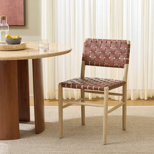 Kaiber Dining Chair With Genuine Leather Seat And Solid Wood Frame — Ergonomic, Durable, Stylish