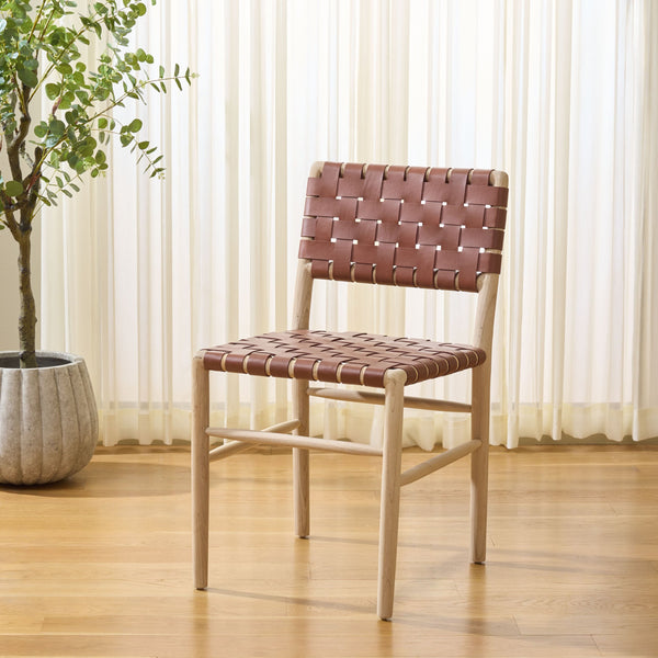 Kaiber Dining Chair With Genuine Leather Seat And Solid Wood Frame — Ergonomic, Durable, Stylish