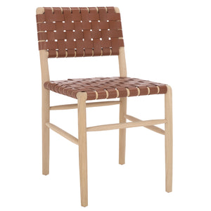 Kaiber Dining Chair With Genuine Leather Seat And Solid Wood Frame — Ergonomic, Durable, Stylish