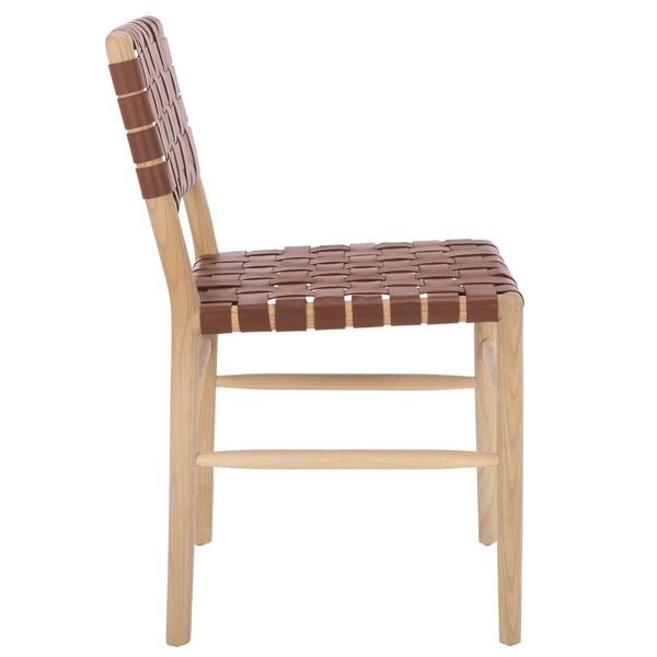 Kaiber Dining Chair With Genuine Leather Seat And Solid Wood Frame — Ergonomic, Durable, Stylish