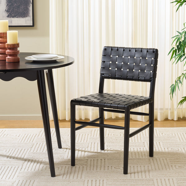 Kaiber Dining Chair With Genuine Leather Seat And Solid Wood Frame — Ergonomic, Durable, Stylish