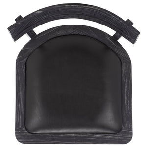 Safavieh Casper Black Wash Wood Dining Chair with Leather Seat for Modern Rooms DCH1219A