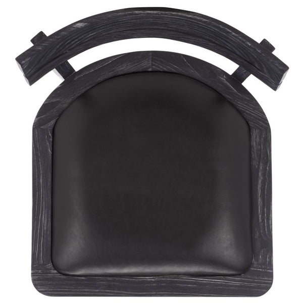 Safavieh Casper Black Wash Wood Dining Chair with Leather Seat for Modern Rooms DCH1219A